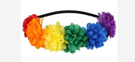 Rainbow Headband, Dragon Tea, Flower Crown Headband, Rainbow Flower, Rainbow Colours, Pride Rainbow, Elastic Headband, Crown Headband, Elastic Headbands