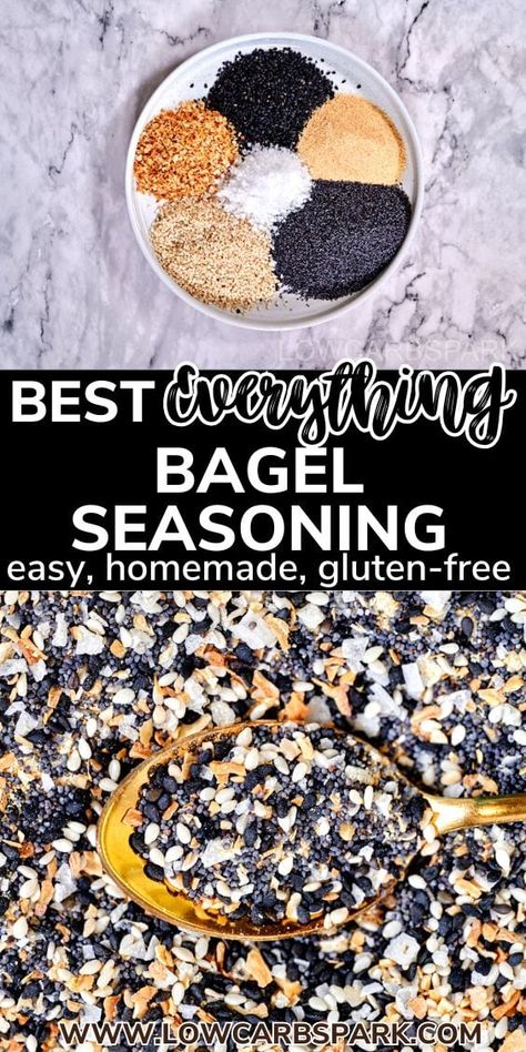 Learn how to make your own budget-friendly and delicious Everything Bagel Seasoning at home that tastes like the beloved Trader Joe's blend. This simple recipe combines sesame seeds, garlic, onion, poppy seeds, and flaky salt to enhance the flavor of your favorite breakfasts and midnight snack recipes. Homemade Spice Mixes, Herb Blends, Homemade Spice Mix, Everything Bagel Seasoning, Better Diet, Bagel Seasoning, Diy Everything, Midnight Snack, Flaky Salt