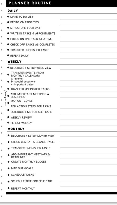 Planing Ideas, Weekly Review Template, Work To Do List, Planning Routine, Daily Productivity Checklist, Work Schedule Bullet Journal, Bullet Journal Daily Log, Daily Log Bullet Journal Layout, Recurring Tasks Planner