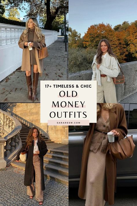 Elevate your style with old money fall outfit ideas for 2024. Discover timeless, classy outfits that blend preppy charm with effortless chic. These fall outfits offer perfect outfit inspo for a refined, sophisticated look. Embrace the season with outfit ideas that never go out of style! I’m sharing some of the best old money outfit ideas for fall 2024. Whether you're heading to a casual lunch or a formal event, these looks will have you covered. Old Money Clothing Style Women, Classy Coats For Women, Timeless Fall Fashion, Old Money Fall Outfits Women, Old Money Fashion Women, Fall Old Money Outfits, Old Money Outfits Fall, New England Fall Outfits, Fall Outfits Old Money