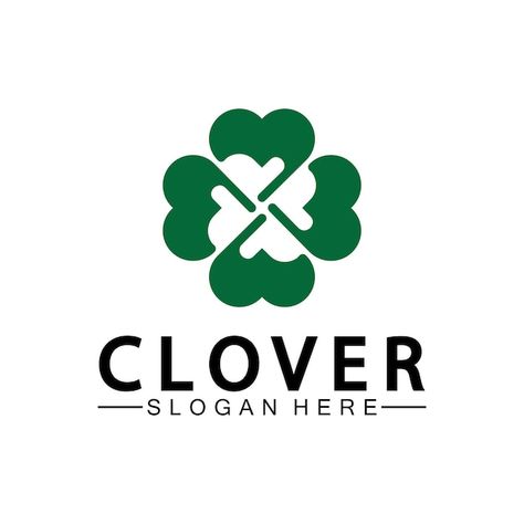 Vector four leaf clover ornamental logo ... | Premium Vector #Freepik #vector #design #beauty-pattern #logo-illustration #4-logo Logo Laundry, Logo Design Presentation, Clover Logo, Clover Tattoo, 4 Logo, Clove Leaf, Clover Tattoos, Logo Animal, Cosmetic Logo