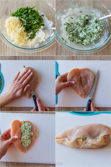 Stuff Baked Chicken Recipes, Spinach Baked Chicken, Spinach And Cheese Chicken, Blue Cheese Stuffed Chicken, Stuffed Chicken And Rice, Easy Low Carb Keto Spinach Cream Cheese Stuffed Chicken, Chicken Stuffed With Cream Cheese And Spinach, Stuffed Chicken No Cream Cheese, Creamed Spinach Stuffed Chicken