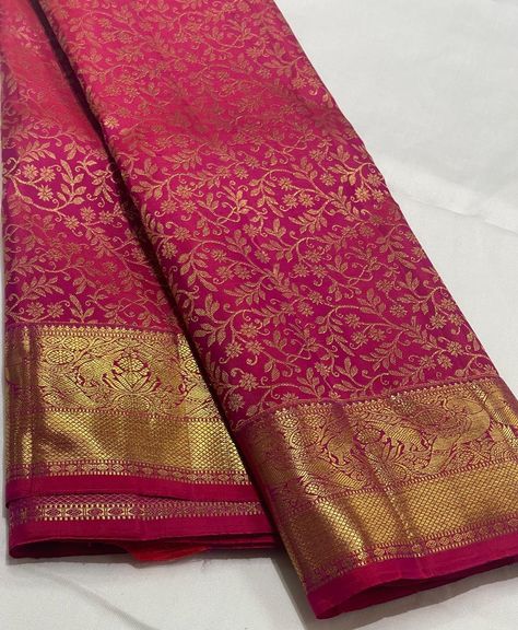 “Radiate elegance and tradition on your special day with our exquisite pure Kanchi bridal silk sarees! Intricately woven with love and care, these masterpieces showcase the finest quality of silk and craftsmanship. Perfect for the modern bride who desires a timeless and sophisticated look. Whatsapp +91-9994949433 #KanchiBridalSilk #PureSilkSaree #BridalWear #WeddingSaree #SouthIndianBride #TraditionalElegance #BridalFashion #SareeLove #SilkSaree #BrideToBe #WeddingInspo #IndianWedding #Bri... Golden Saree, Kanjivaram Sarees Silk, Bridal Lehenga Designs, Silk Saree Kanchipuram, Sarees Silk, Bridal Silk Saree, Wedding Saree Indian, Pure Silk Saree, Saree Trends