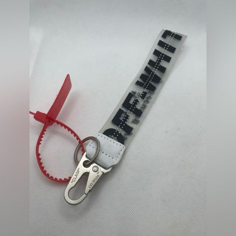 Brand: Off-White Keychain Clear And White. Nwt Casual White Keychain With Key Leash, Off White Pink Keychain, White Lanyard With Key Clip For Everyday Use, Off White Keychain, Off-white Keychain, Off White Lanyard, Offwhite Key Lanyard, Lipgloss Keychain, Loop Keychain