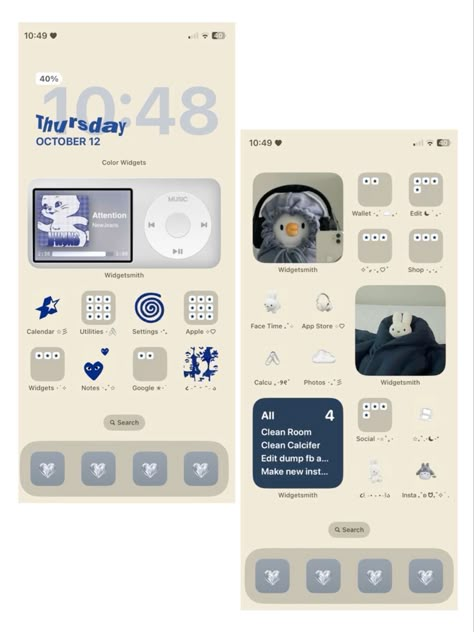 ios 16 i phone homescreen home screen layout inspo cream blue beige white pastel aesthetic cute wallpaper icons reminder widgets tech technology newjeans mp3 widget Wallpaper Ideas Iphone Aesthetic, Wallpaper Cream Aesthetic Iphone, Phone Background Ideas With Widgets, Blue And Beige Widget, Iphone Widgets Aesthetic Blue, Widgets Aesthetic Wallpaper Ideas, Widgets Inspo Iphone, Iphone Wallpaper Ideas Screens, Phone Widget Inspo Aesthetic