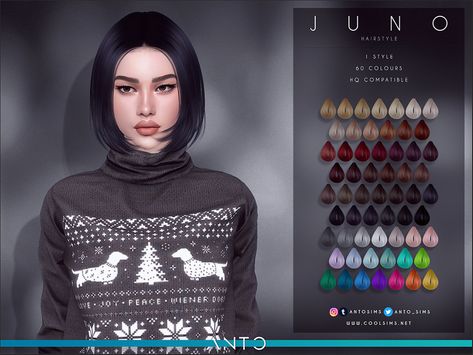 Anto - Juno (Hairstyle) Hair Fixing, Pelo Sims, Sims 4 Teen, Sims 4 Characters, Sims Four, Sims4 Clothes, Sims Hair, Asian Hair, Sims 4 Mods Clothes