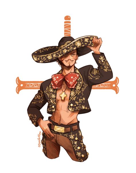 ▻ Mihawk charro 🇲🇽❤️ #onepiece /KFXEo Mariachi Outfit, Male Art Men, Hot Vampires, One Piece Crew, One Piece Man, Hand Drawing Reference, One Piece Funny, One Piece Images, One Piece Pictures