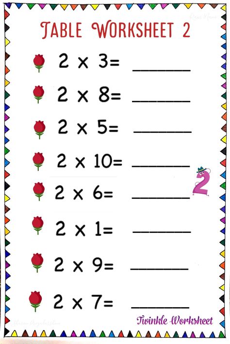 Maths Worksheet For Class 2 Multiplication, Table Of 2 And 3 Worksheets, Math Tables For Kids, Table Of 2 Worksheet, Multiplication By 2 Worksheets, Table Of 2 Maths Activity, Table 2 Worksheet, Table Of 2 Maths, Maths Worksheets Grade 2 Multiplication