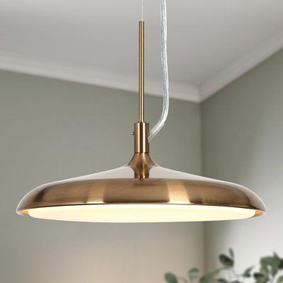 This pendant light is not just a lighting fixture but also a statement piece that combines style with practicality. The whole metal surface features costly electroplating technology, presenting a shiny smooth look and ensuring better rust resistance. With a delicate dome design, the size makes it ideal for smaller spaces or for clustering in larger areas to bring wonderful visual effects. Its sleek, minimalist design makes it versatile for various spaces such as over kitchen islands, dining tabl Gold Glass Pendant Lights Over Kitchen Island, Brass Island Pendants, Metal Pendant Lights Over Kitchen Island, Kitchen Bar Pendant Lights, Mid Century Modern Kitchen Lighting, Recessed Kitchen Lighting, Above Cabinet Lighting, Brass Dome Pendant Light, Brass Dome Pendant