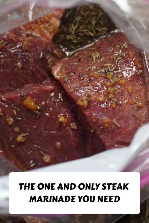 The One and Only Steak Marinade You Need Marinade For Striploin Steak, Marinade For Top Round Steak, Marinated Sirloin Steak Recipes, My Strip Steak Marinade, Steak Marinade For Filet Mignon, Beef Tips Marinade Recipes, Top Round Marinade, Marinade For T Bone Steak, Wine Marinade For Steak