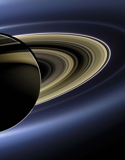 The Day the Earth Smiled. Launched on Oct. 15th, 1997, the Cassini spacecraft became the first spacecraft in history to enter orbit around Saturn. One of the most stunning images obtained by Cassini is this backlit view of Saturn taken on July 19, 2013. As Cassini looked back toward the Sun (blocked by Saturn) and the rest of the inner solar system, Earthlings, inhabiting the tiny dot in the center below the rings, were urged to smile as this long-distance planetary portrait was taken. NASA/JPL. Saturn Photography, Saturn Images, Cassini Spacecraft, Nasa Jpl, Magic School Bus, Magic School, Image 4k, Space And Astronomy, Spacecraft