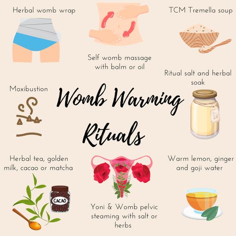 Womb Warming Foods, Herbs For The Womb, Increase Wetness In Women, Womb Throat Connection, Womb Ritual, Womb Health, Womb Wellness, Period Tips, Books And Tea