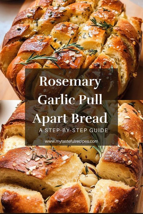 With fragrant rosemary and roasted garlic in every soft, buttery bite, this pull-apart bread is a must-try! It’s the ideal side dish for any meal or a delicious snack on its own. Pull Apart Savory Bread, Pull Apart Rosemary Garlic Bread, Rosemary Foccacia Bread Recipes, Rosemary Garlic Dinner Rolls, Rosemary Garlic Pull Apart Bread, Rosemary Foccacia Bread, Rosemary Garlic Bread Recipe, Garlic Rosemary Bread, Rosemary Bread Recipe