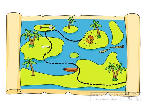 Pirates : treasure-map-clipart : Classroom Clipart Treasure Map Clipart, Treasure Hunt Map, Map Cartoon, Map Animation, Magical Classroom, Map Clipart, Pirate Box, Baby Shower Hamper, Pirates Treasure