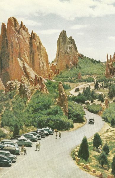 Gate Rocks, Colorado National Geographic | August 1954 Vintage Nat Geo, Vintage Landscape Photography, Vintage Landscapes, Vintage National Geographic, Vintage Landscape Art, National Geographic Photography, Red Sandstone, Garden Of The Gods, Art Premier