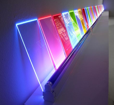 light art. it's really cool. just go look at all of it. Light Art Installation, Colored Lights, Acrylic Board, Light Sculpture, Installation Design, Neon Art, 3d Logo, Decor Minimalist, Sculpture Installation