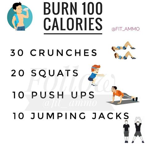 Here are 4 easy exercises to burn 100 calories! Do it 5 times a day to burn 500 calories. 200 Calorie Workout, 300 Calorie Workout, 100 Calorie Workout, 500 Calorie Workout, Burn 100 Calories, 1000 Calorie Workout, Burn 500 Calories, Workout Hiit, 500 Calorie