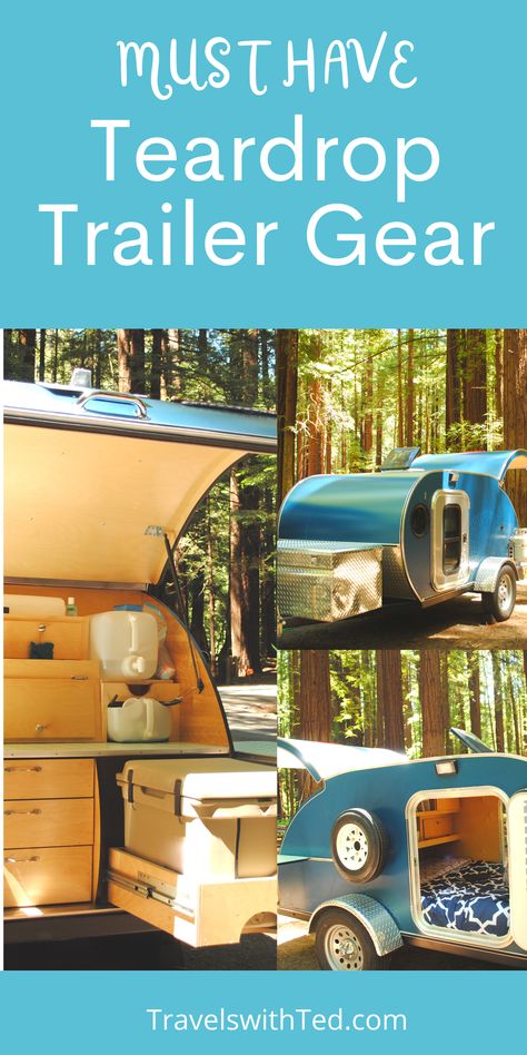 Recently purchased a teardrop trailer or teardrop camper? Read this article for a complete list of all of the RV accessories and camping supplies your need to make your first road trip a success. We recommend teardrop trailer interior and storage solutions as well a outdoor, RV gear. Click now and start supplying your teardrop camper trailer today! Tiny Teardrop Camper, Teardrop Trailer Interior Ideas, Vistabule Teardrop Trailer, Teardrop Trailer Decorating Ideas, Teardrop Trailer Decor, Teardrop Trailer Camping Hacks, Teardrop Trailer Storage Ideas, Tab Camper Teardrop Trailer, Bushwacker Camper