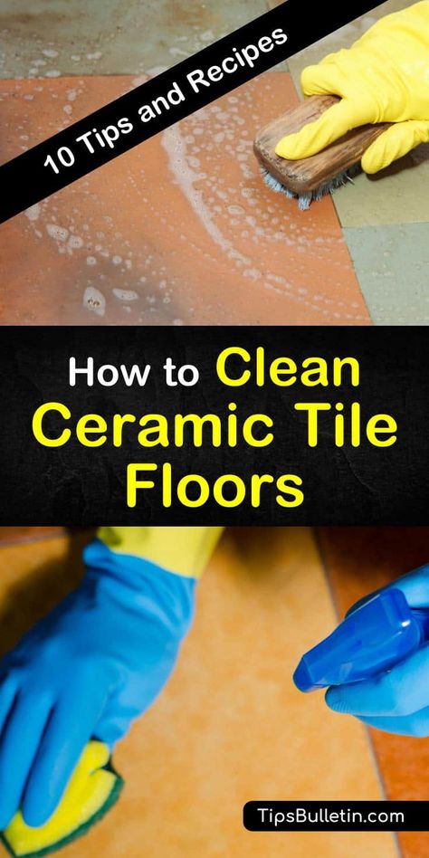 Learn how to clean ceramic tiles floors the best way with our guide. We show you how to remove dirt and mold from grout in your home’s kitchens and bathrooms using vinegar and other DIY cleaners. #ceramictile #tilecleaning #cleaningceramic How To Clean Floor Tiles, Best Tile Floor Cleaner Diy, Tile Cleaner, Clean Ceramic Tile Floors, Cleaning Ceramic Tile Floors, Best Tile Floor Cleaner Products, How To Clean Ceramic Tile Floors, Best Ceramic Tile Floor Cleaner, How To Deep Clean Tile Floors And Grout