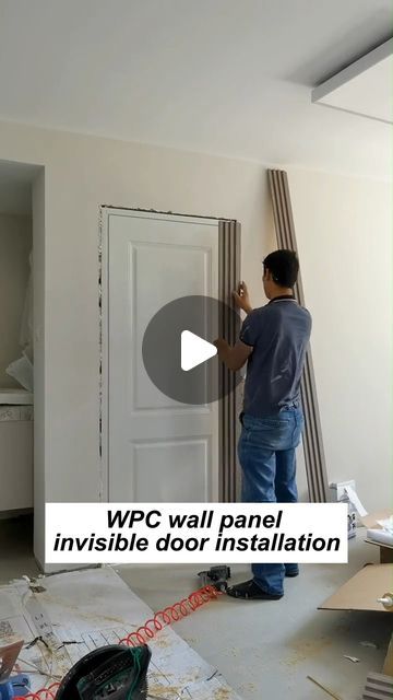 Wpc Tv Wall Panel, Wpc Wall Panel Living Room, Pvc Wall Panels Designs, Wpc Wall Panel, Invisible Doors, Wall Panel Design, Pvc Wall Panels, Computer Room, Pvc Wall