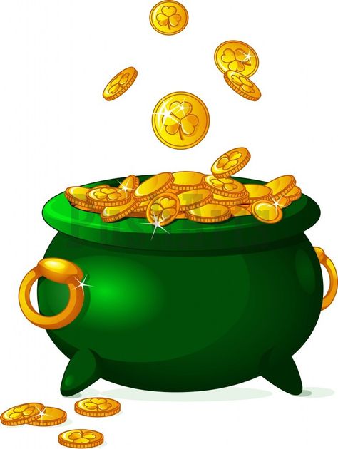 Pot Of Gold Image, St Patricks Theme, Gold Pictures, St Patricks Day Pictures, Saint Patricks Day Art, Golden Coins, Gold Png, Gold Clipart, Golden Coin