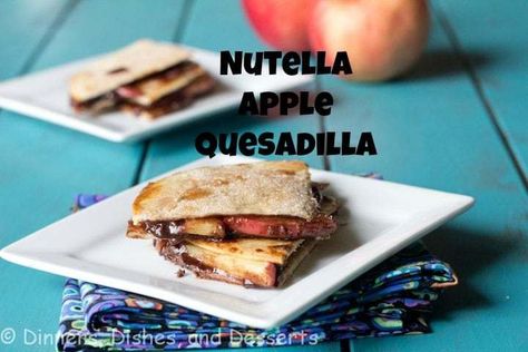 Nutella Apple Quesadillas Apple Quesadilla, Dessert Nutella, Mini Caramel Apples, Caramel Apples Recipe, Spiced Almonds, Apple Recipe, Chili Lime, Fall Is Here, Caramel Apple