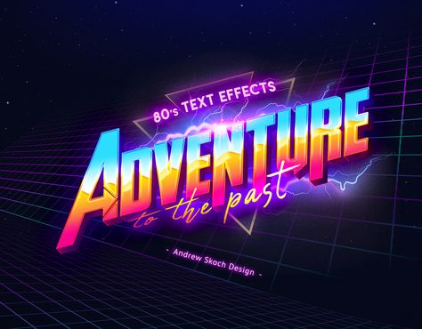 80's Text Effects vol.2 #Ad #Text, #Sponsored, #vol, #Effects 80s Design Aesthetic, 80s Design Graphic, Type Effects, Text Effect Design, 80s Lettering, Typography Effects, Text Design Typography, Retro Type, 80s Typography