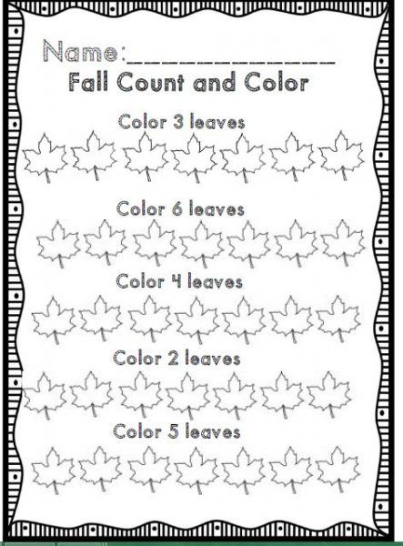 Tree Lessons For Preschool, Fall Math Worksheets, Fall Math Kindergarten, Fall Math Activities, Fall Worksheets, Counting To 120, Preschool Fall, Fall Classroom, Fall Preschool Activities