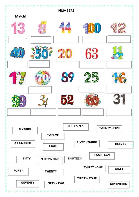 Numbers 1-100 online worksheet for GRADE 2. You can do the exercises online or download the worksheet as pdf. Number Words Worksheets, Ingles Kids, Numbers 1 100, Numbers Worksheets, English Activities For Kids, 1 To 100, Montessori Toddler Activities, Learning English For Kids, 2nd Grade Worksheets