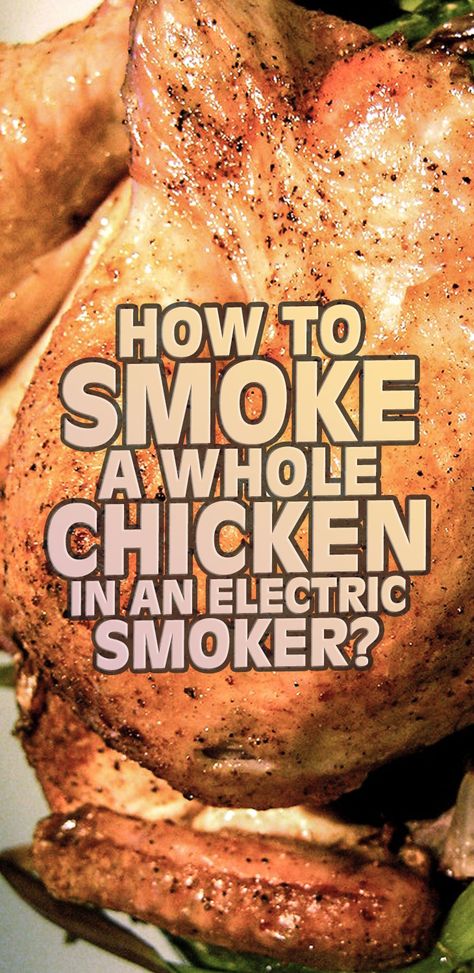 Electric Smoker Whole Chicken Recipe, Smoked Whole Chickens, Whole Chicken On Smoker, Whole Chicken In Smoker Recipes, Smoked Whole Chicken Electric Smoker, Smoked Beer Can Chicken Electric Smoker, How To Use An Electric Smoker, Whole Smoked Chicken Recipes, Electric Smoker Recipes Masterbuilt