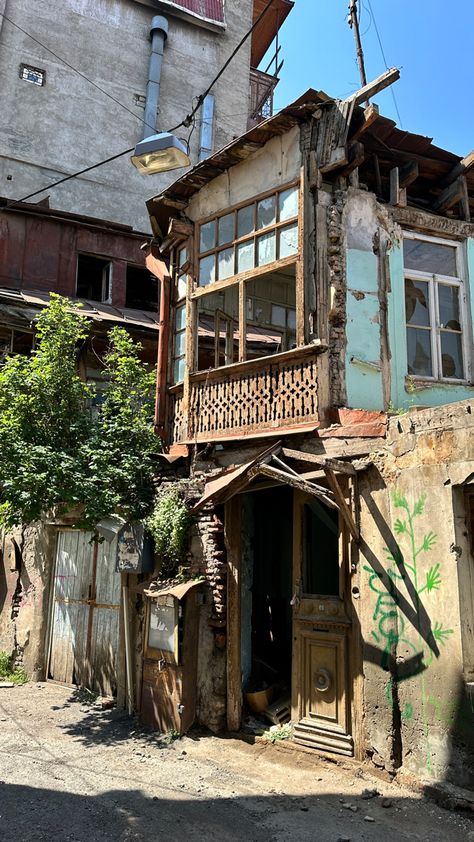 Dilapidated House Aesthetic, Old Flat Interior, Abandoned Building Art, Old Village Photo, Old Village House Design, Foreign Architecture, Abandoned House Aesthetic, Run Down Buildings, Old Buildings Architecture