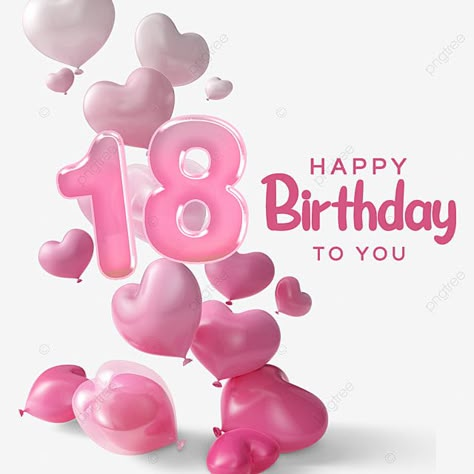 Happy Birthday 18th Girl, Happy 18th Birthday Girl, Confetti Clipart, 18th Birthday Gifts For Girls, My 18th Birthday, Birthday Party Clipart, Clipart Birthday, Happy 18th Birthday, Happy Birthday 18th