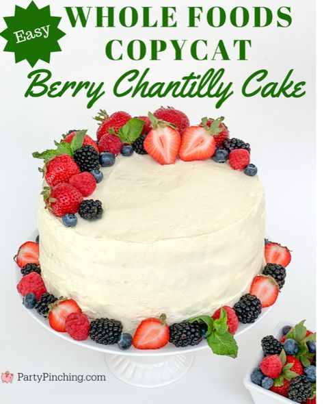 Copycat Publix Chantilly Cake Recipe, Whole Foods Cake Chantilly, Copycat Whole Foods Chantilly Cake, Whole Foods Berry Chantilly Cake Recipe, Chantilly Cake Whole Foods, Chantilly Lace Cake, Easy Chantilly Cake Recipe, Whole Foods Chantilly Cake Recipe, Chantilly Cake With Box Cake