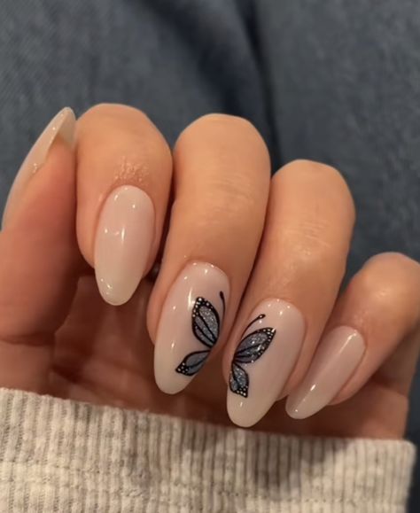 Butterfly Nails Design, Paw Print Nails, Beauty Hacks Nails, Hippie Nails, Subtle Nails, Beige Nails, Simple Gel Nails, Girly Acrylic Nails, Casual Nails