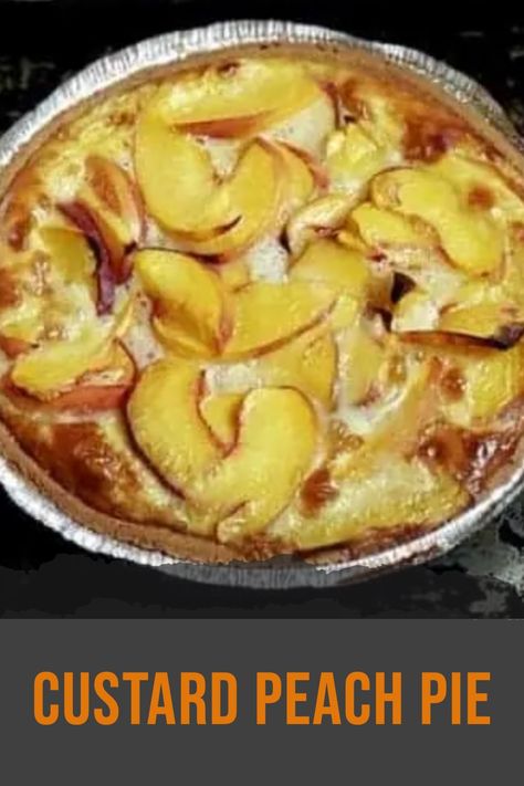 Put on a scoop of vanilla ice cream on this custard peach pie, and you’ll know that you’re eatin’ the best peaches and cream custard pie ever! #peachpie #custardpie Peach Custard Pie, Peach Custard Pies, Peach Custard, Custard Recipe Easy, Easy Peach Pie, Fruit Pie Recipe, Easy Custard, Custard Pie Recipe, Peach Pie Recipes