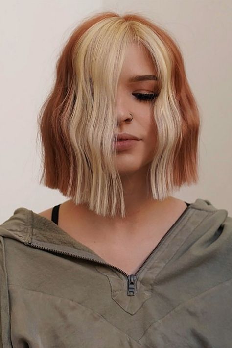 Color Block Hair, Ginger Hair Color, Choppy Bob, Hairstyle Inspiration, Haircut And Color, Hair Color And Cut, Hair Dye Colors, Hair Inspiration Color, Bob Haircuts