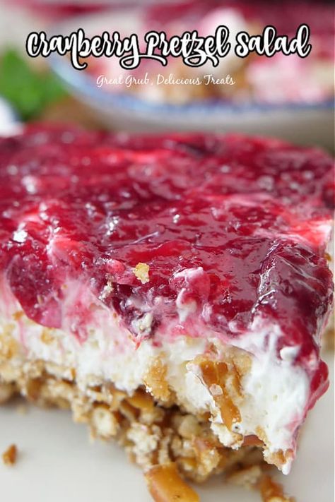 Raspberry Pretzel Salad Six Sisters, Cranberry Celebration Salad Kroger, Strawberry Lime Pretzel Salad, Cranberry Pretzel Salad Cream Cheeses, Million Dollar Cranberry Salad, Pretzel Cranberry Salad, Cranberry Orange Fluff Salad, Carmel Apple Pretzel Salad, Cranberry Grape Salad