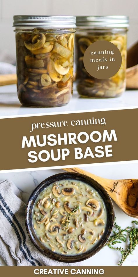 Pressure Canning Mushroom Soup Base: Vegetable Canning Recipes - Are you looking for a simple way to put up a delicious meal? With pressure canning, you can easily put up a variety of soups, stews, and stocks in jars for easy access and quick meals later. Today we’re going to show you how to pressure can a mushroom soup base for a delicious and easy meal. This recipe is perfect for beginners and can be used as a flavorful and nutritious base for a variety of soup recipes. Canning Mushrooms Recipes, Canning Mushroom Soup, Canning Mushrooms, Canning Soup Recipes, Pickled Mushrooms, Money Food, Pressure Canning Recipes, Home Canning Recipes, Soup Base