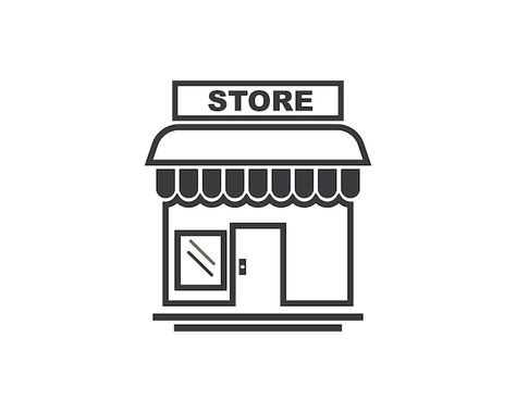 Store icon logo vector illustration | Premium Vector #Freepik #vector #store-building #shop #shop-door #restaurant-building Store Illustration Shop, Restaurant Illustration, Store Illustration, Restaurant Building, Store Logo Design, Store Building, Shop Door, Building Icon, Store Icon