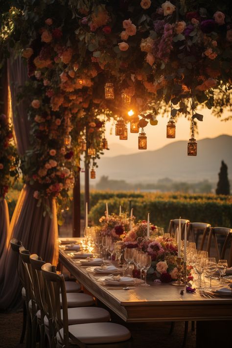 Burgundy Bliss: A Vineyard Harvest Wedding Reception Discover the allure of vineyard weddings with our rich wine and maroon inspiration. From overhead pergola decor to estate tables, find your perfect autumn wedding ideas here! Vineyard Table Setting, Autumn Tuscany Wedding, Gold And Maroon Wedding Theme, Vineyard Inspired Wedding, Vineyard Fall Wedding, October Vineyard Wedding, Summer Vineyard Wedding Colors, Vinyard Wedding Fall, Harvest Theme Wedding