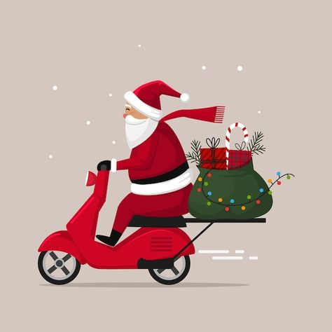 Christmas character santa claus on a red... | Premium Vector #Freepik #vector #funny-christmas #cute-santa #funny-santa #christmas-art Funny Santa Illustration, Christmas Cars, Santa Cartoon, Funny Santa Claus, Inspiration Painting, Vector Christmas, Funny Santa, Christmas Car, The Trunk