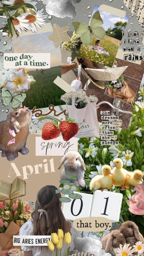 #april #spring ITS ALMOSTAPRILLL Easter Collage, Vision Board Wallpaper, Fairy Wallpaper, Cottage Aesthetic, Spring Mood, Spring Wallpaper, Spring Theme, Mood Board Inspiration, Aesthetic Desktop Wallpaper