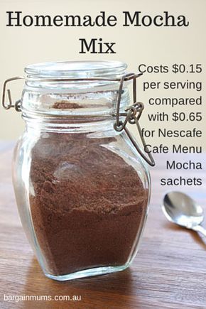 Mocha With Cocoa Powder, Instant Mocha Mix Recipe, Coffee Mixes In A Jar, Mocha Mix In A Jar, Mocha Powder Recipe, Dandy Blend, Minuman Starbucks, Homemade Mocha, Homemade Dry Mixes