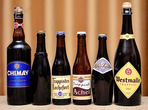 The six Belgian Trappist:Chimay, Westvleteren, Rochefort, Achel Orval, Westmalle Trappist Beer, Label Inspiration, Flanders Belgium, Belgian Food, Travel In Europe, Beer Label Design, Belgian Beer, Whiskey Drinks, Beer Tasting