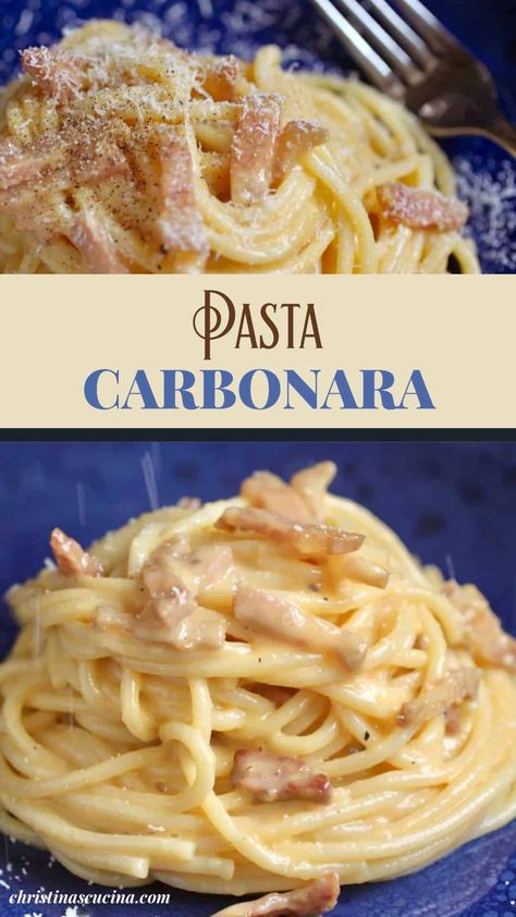 Spaghetti Carbonara Egg Yolk, Recipes Using Guanciale, Carbonara Without Egg, Carbonara Recipe With Egg, Pasta Recipes With Egg, Carbonara Pasta Authentic Italian, Cabonara Recipes With Cream, Spaghetti Carbonara Authentic, Pasta Carbonara Creamy