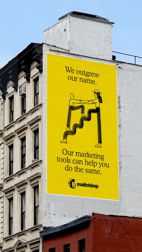 Mailchimp’s New Rebranding Effort Celebrates Other Businesses That Have Also Outgrown Their Names – Adweek Design Campaign, Business Campaign, Billboard Design, Japon Illustration, Advertising Poster, Creative Ads, Creative Advertising, Marketing Design, Brand Marketing