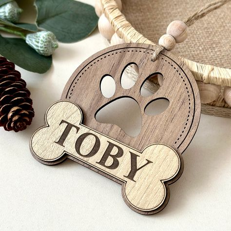 Gifts Laser Cut, Paw Stocking, Laser Cut Snowflake, Paw Ornament, Name Christmas Ornaments, Dog Cuts, Dog Christmas Ornaments, Personalized Stockings, Baby First Christmas Ornament