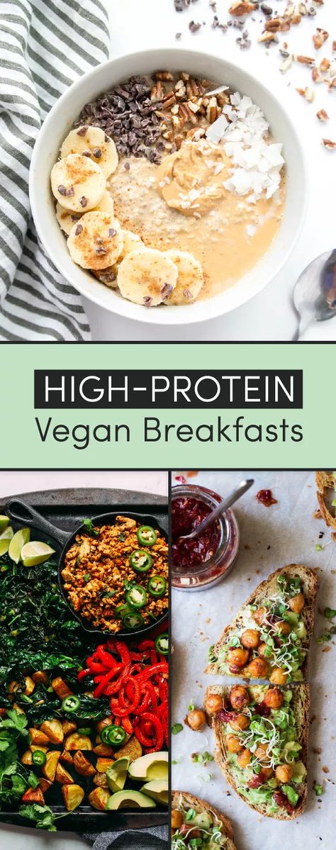 14 Protein-Packed Vegan Breakfasts. Healthy breakfast recipes that will keep you full and satisfied! #healthybreakfastrecipes #veganbreakfasts #highproteinvegan #breakfast Low Carb Vegan Breakfast, Protein Vegan Breakfast, Vegan Breakfast Recipes Healthy, Breakfasts Healthy, Burrito Vegan, Pancakes Low Carb, Smoothie Bowl Vegan, Vegan Breakfast Recipes Easy, High Protein Vegan Breakfast