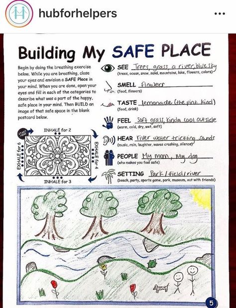 Creating a safe place | Art therapy activities, Social emotional activities, Adolescent therapy Inpatient Group Activities, Safe Place Art Therapy, Safe Place Activity, Coping Skills Game Free Printable, Painting Therapy Activities, I Am Therapy Activity, Building My Safe Space Worksheet, Mindfulness Activities For Group Therapy, Building My Safe Place Worksheet