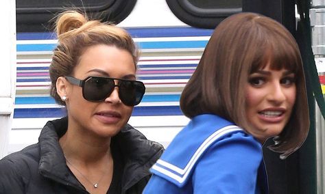 'She's a diva!' Lea Michele 'storms off Glee set in anger after co-star Naya Rivera tells producers she's out of control' Naya Rivera, Lea Michele, Lea Michele And Naya Rivera, Lea Michele Glee, Rachel Berry, Best Actress, Glee, Call Her, Square Sunglasses Men